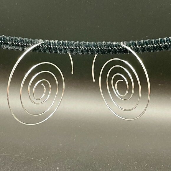 Silver Tone Multi Spiral Earrings in Silver #1242silver - Picture 8 of 8
